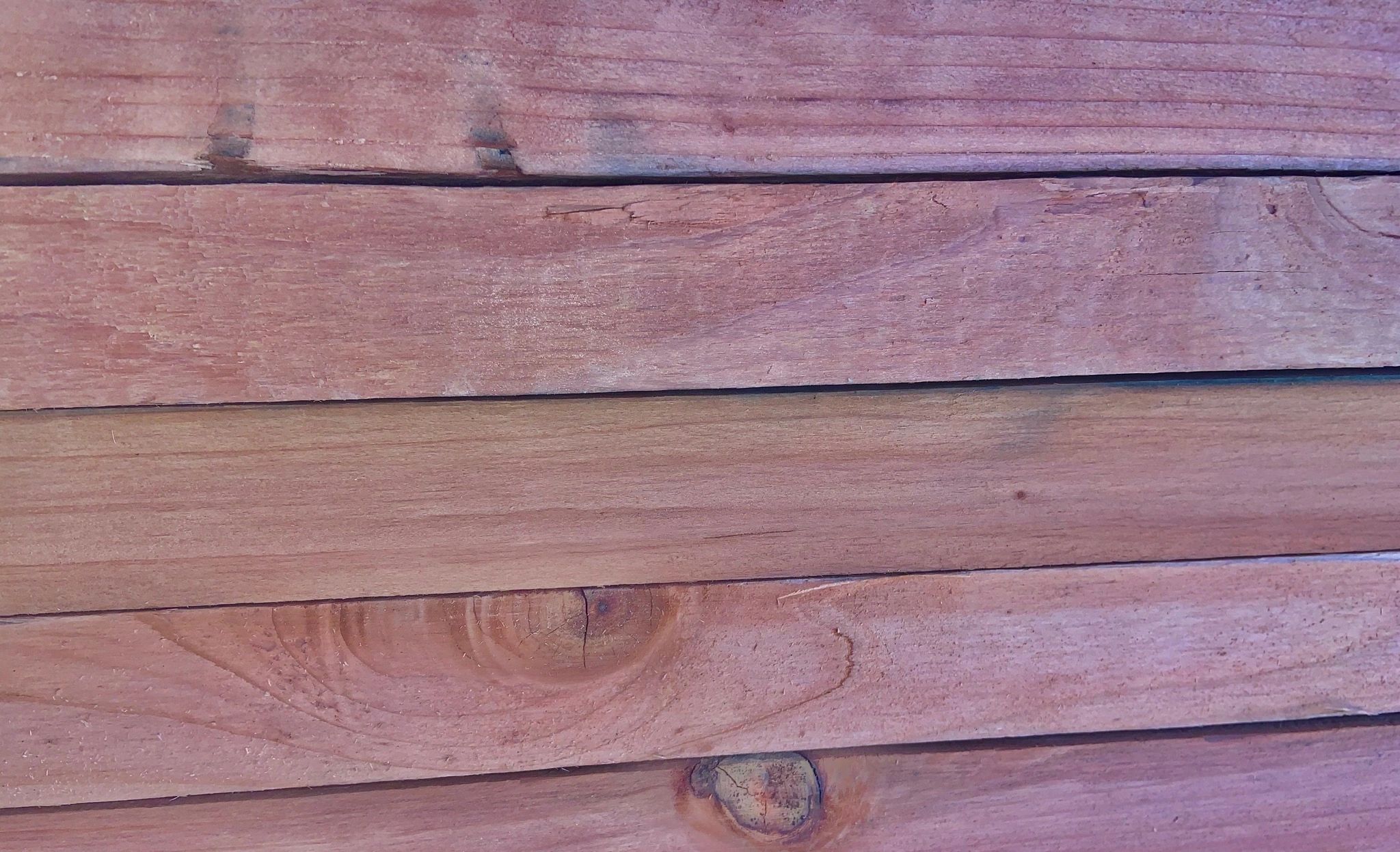 Con-Heart redwood fence board sample showing rich red heartwood color