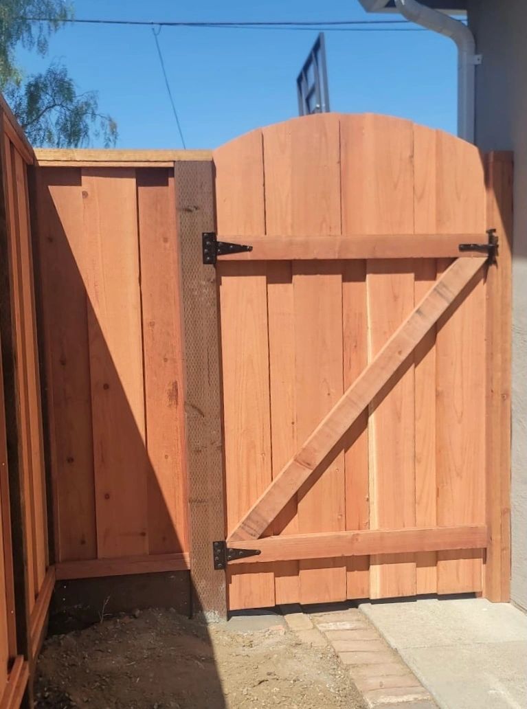 Custom 7-foot tall wood privacy gate
