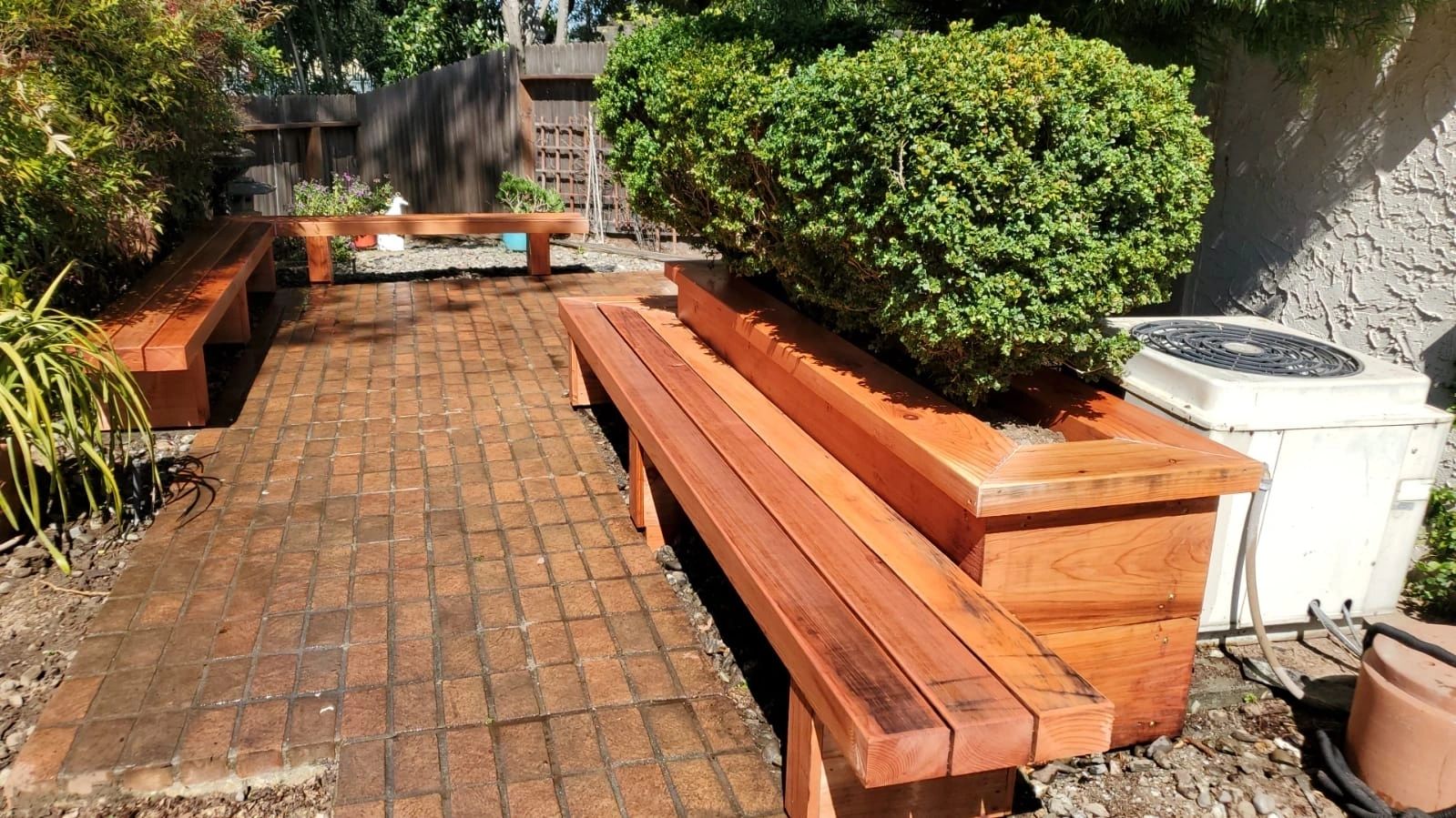 Custom redwood planter box