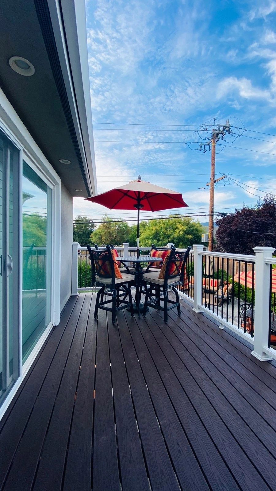 Trex composite deck installation with clean board layout