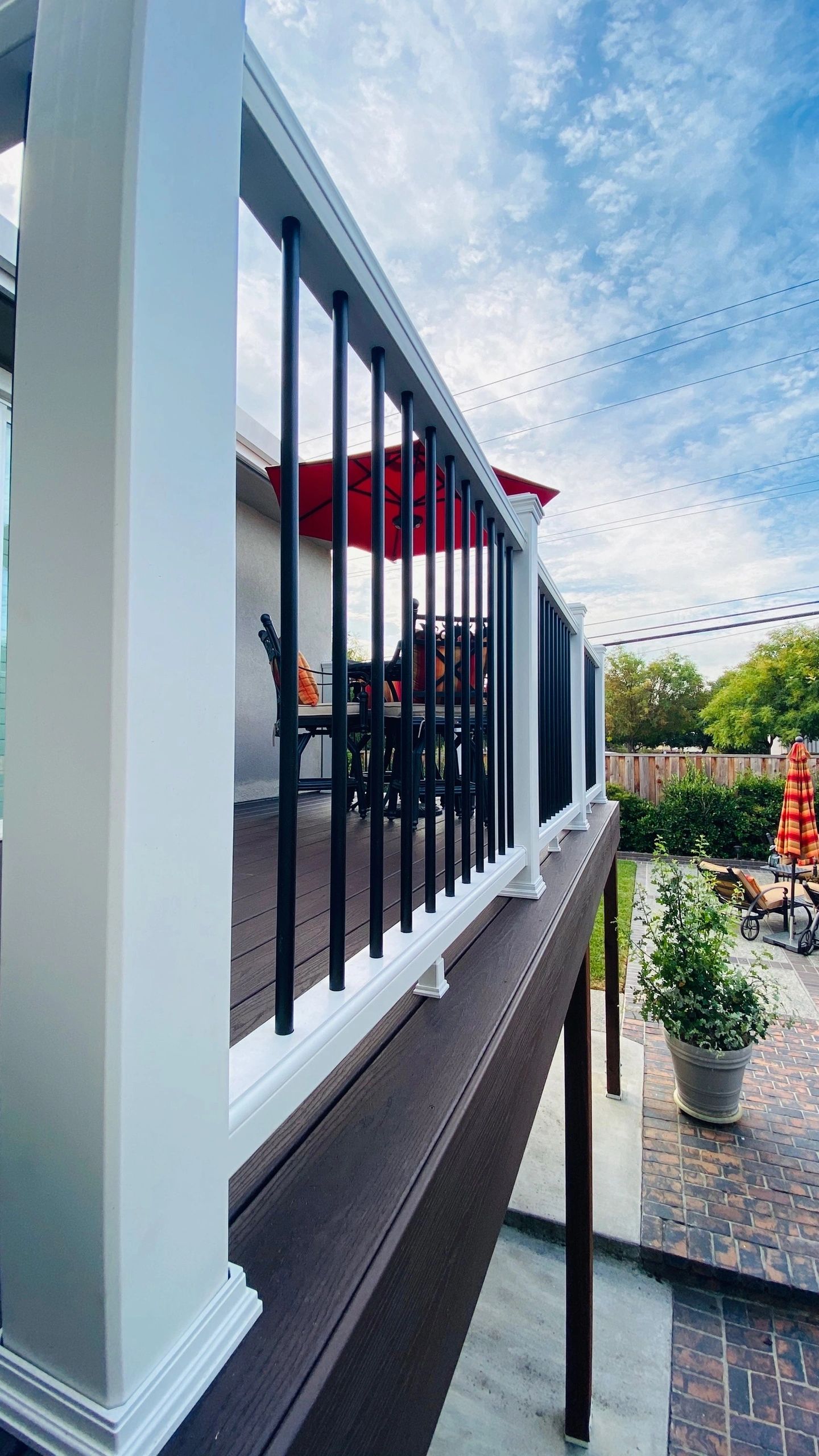 Trex composite deck railing detail